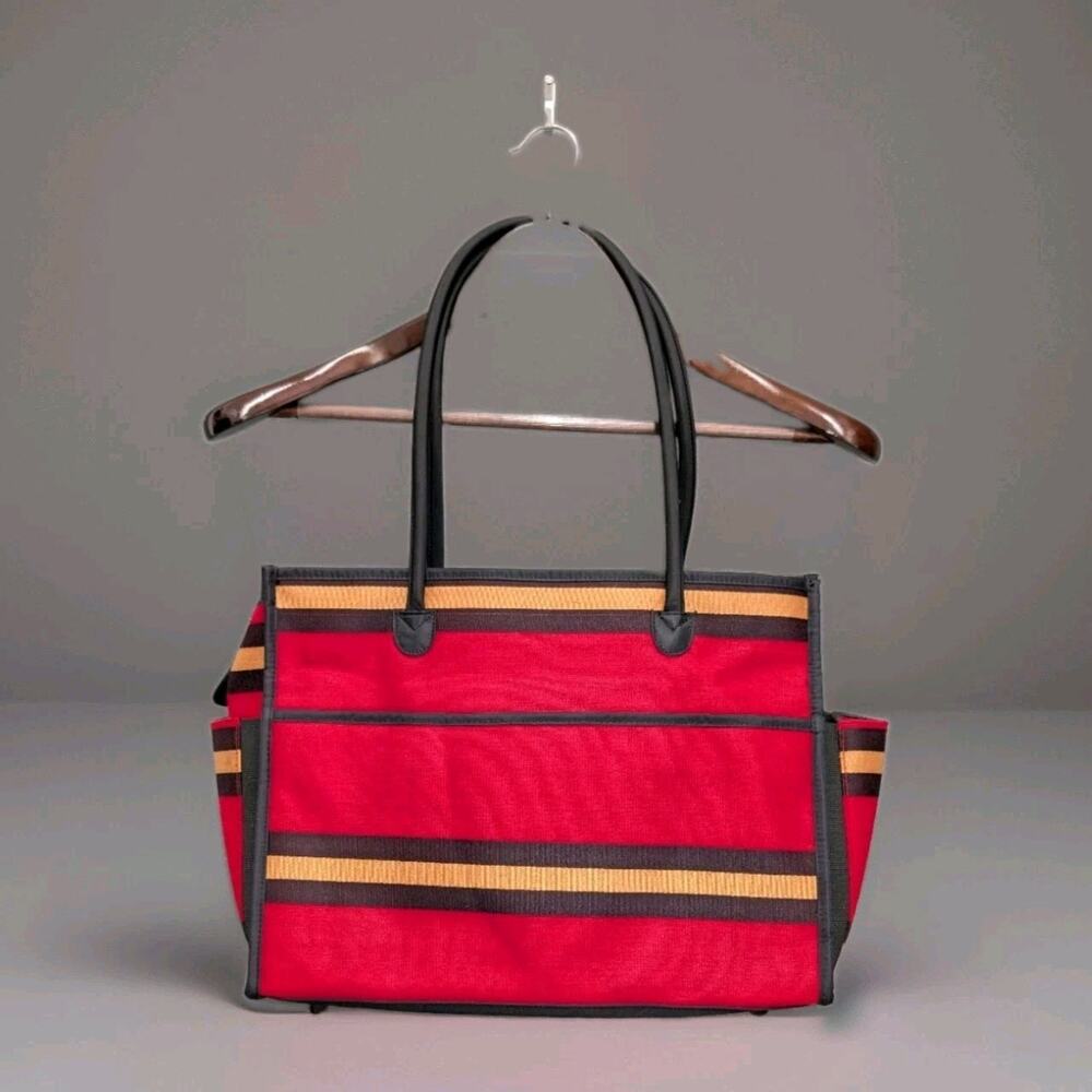 Kicker And David Tote/Diaper Bag Water/Baby Bottle Holder Red Black